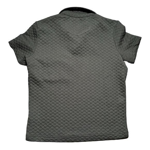 PINO BY PINOPORTE Textured Waffle-Knit Polo Black Men's Medium $100+ MSRP - Picture 5 of 5